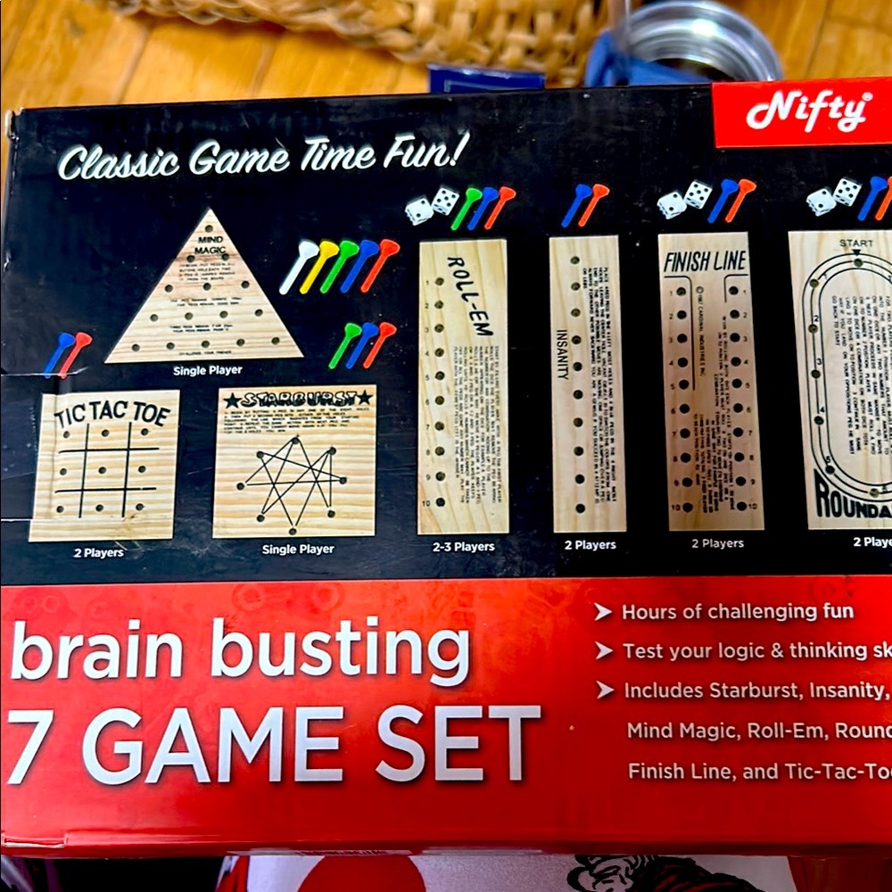 Brain Busting 7 Game Set - Black and Red